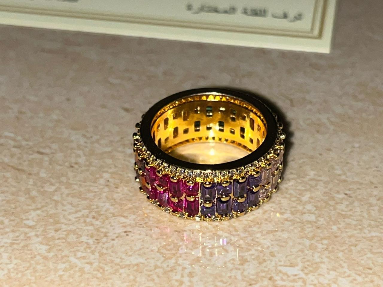 Multi Coloured Rainbow Diamond Ring - One of a Kind