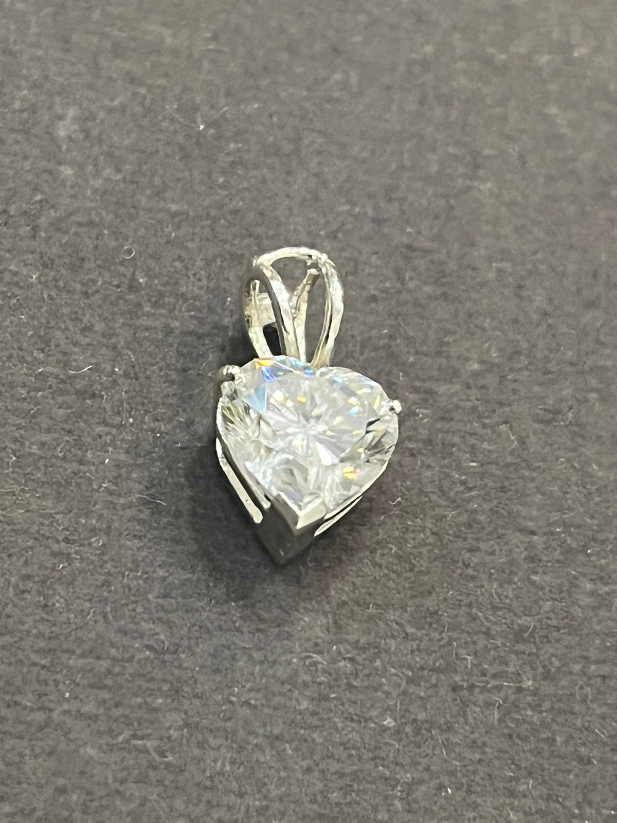 2.5 Carat Heart Shape Moissanite Diamond Pendant in 925 Silver White Gold Plated