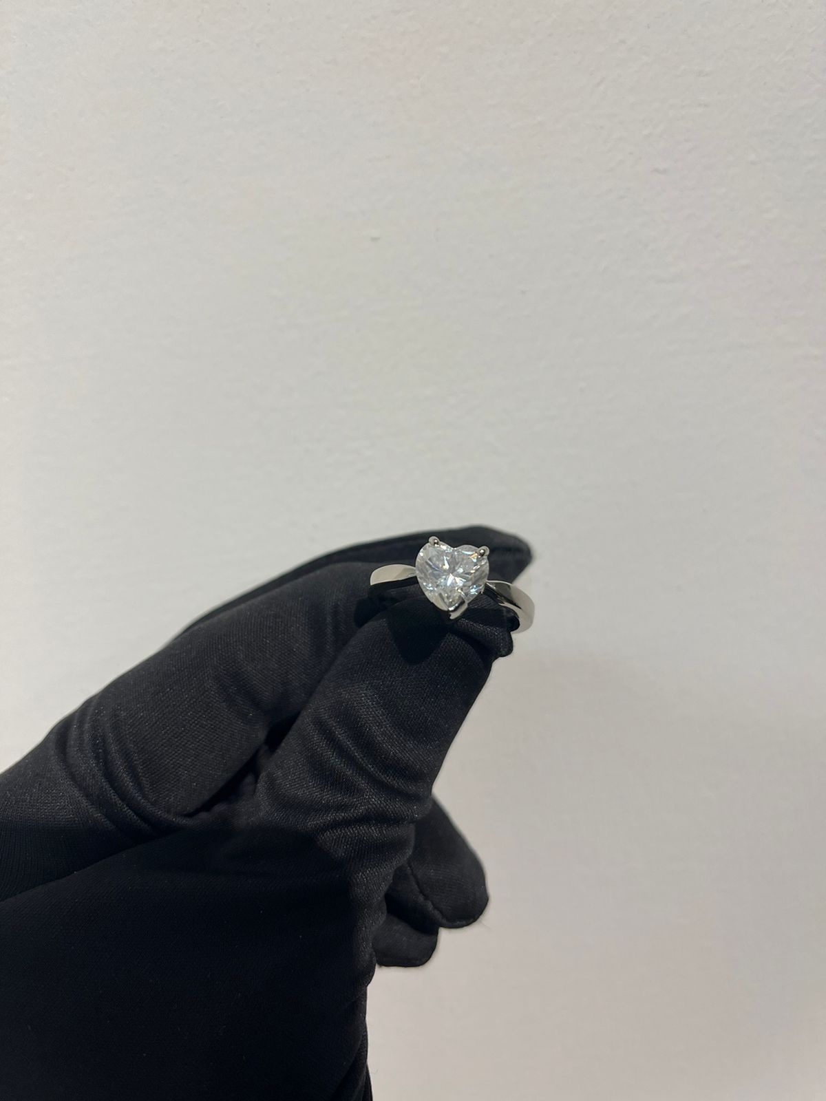2.5 Carat Heart Moissanite Lab Diamond Ring in 925 Silver ( 18KT White Gold Plated)