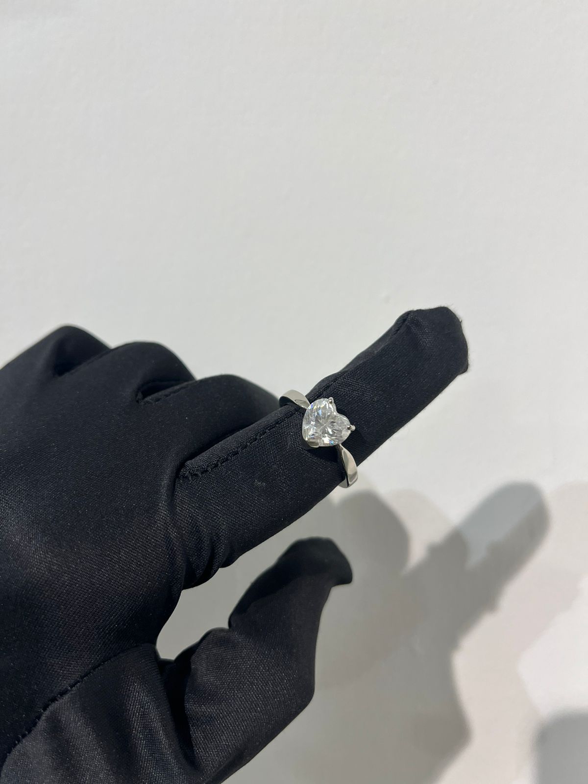 2.5 Carat Heart Moissanite Lab Diamond Ring in 925 Silver ( 18KT White Gold Plated)
