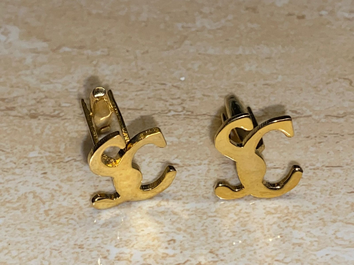 Monogrammed Cufflinks Custom Made Handcrafted in 925 Silver - 24Kt Gold Plated Finish.