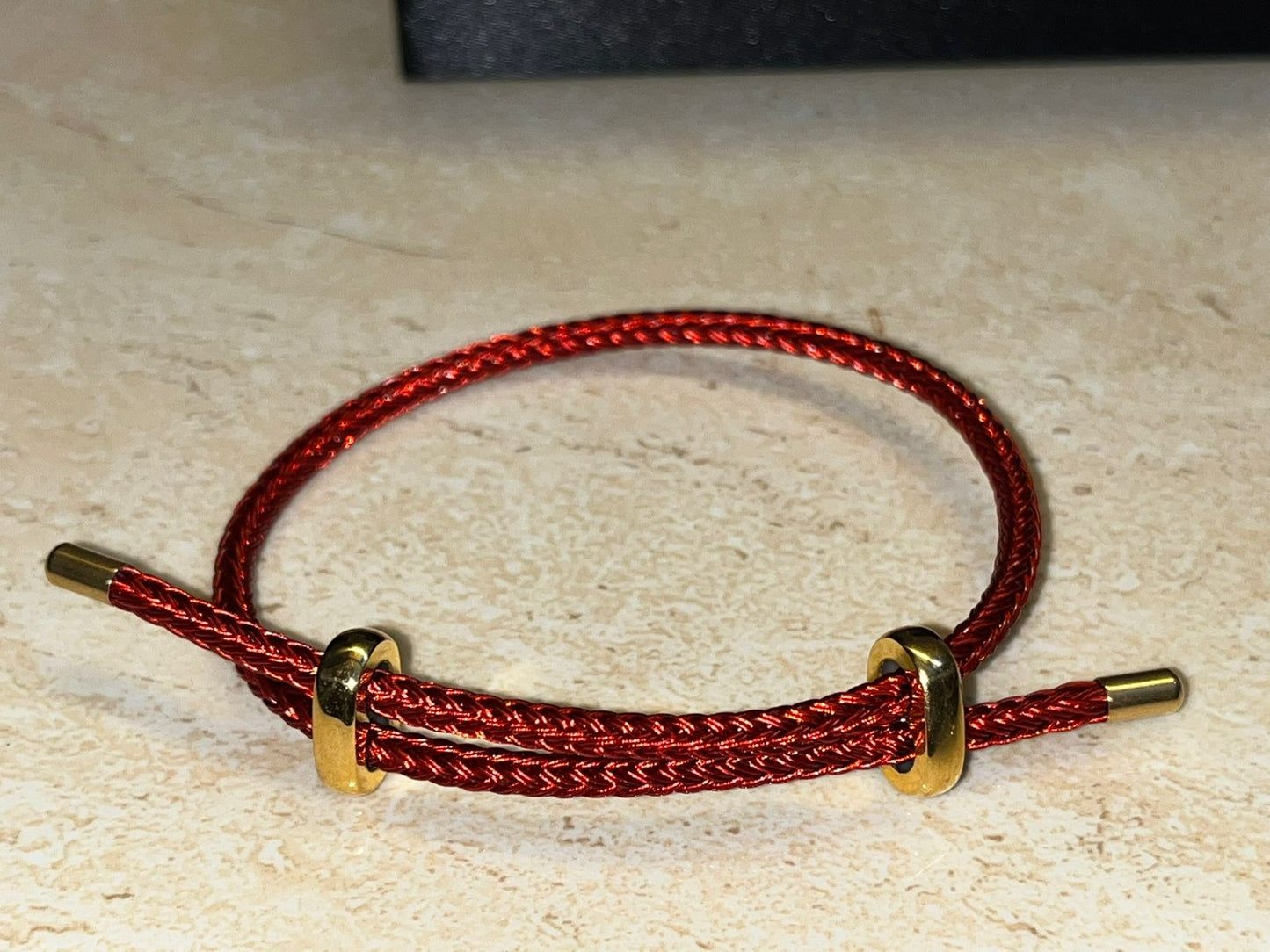 Classic Red Italian Leather Jewel in 24Kt Gold Plated Accents