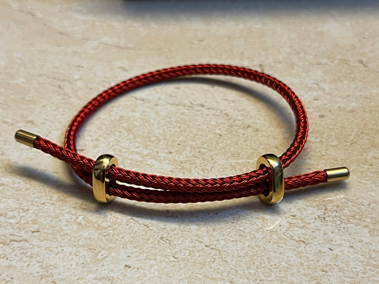 Classic Red Italian Leather Jewel in 24Kt Gold Plated Accents