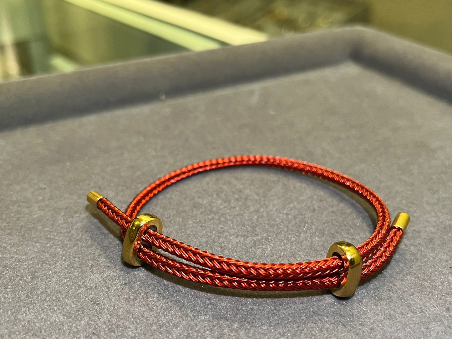 Classic Red Italian Leather Jewel in 24Kt Gold Plated Accents