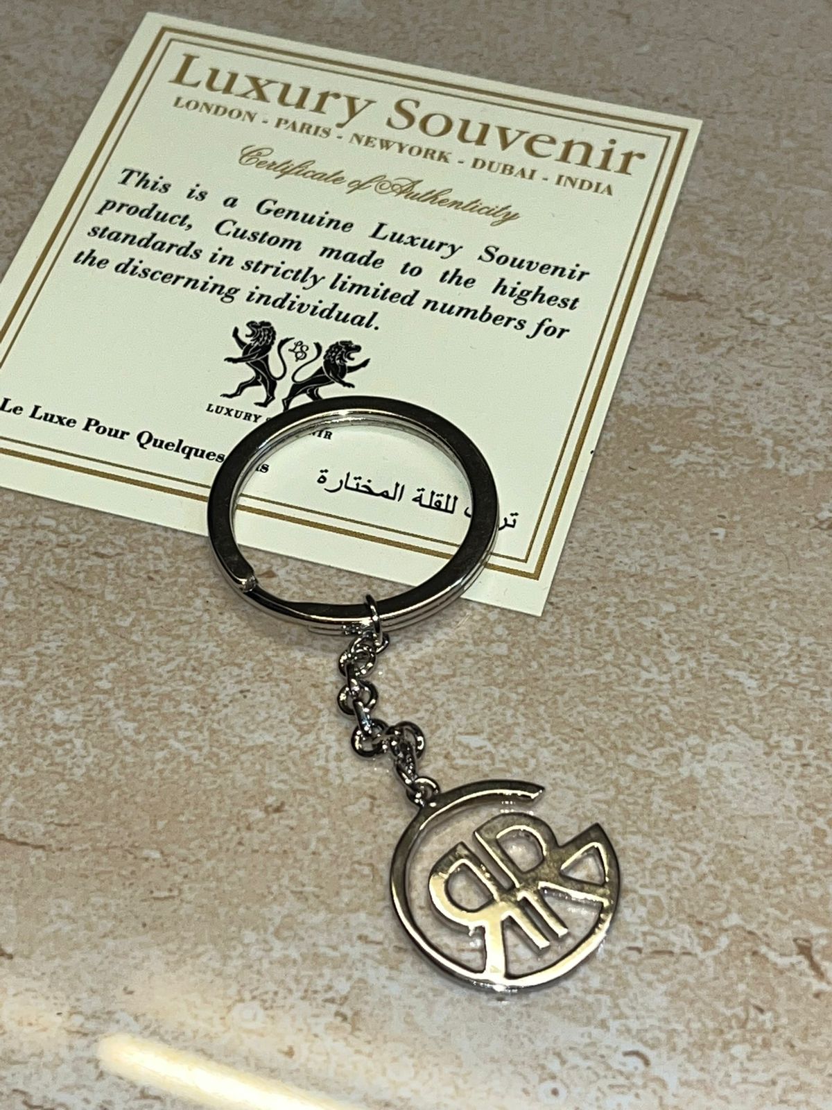 925 Silver Monogrammed Keychain by Luxury Souvenir