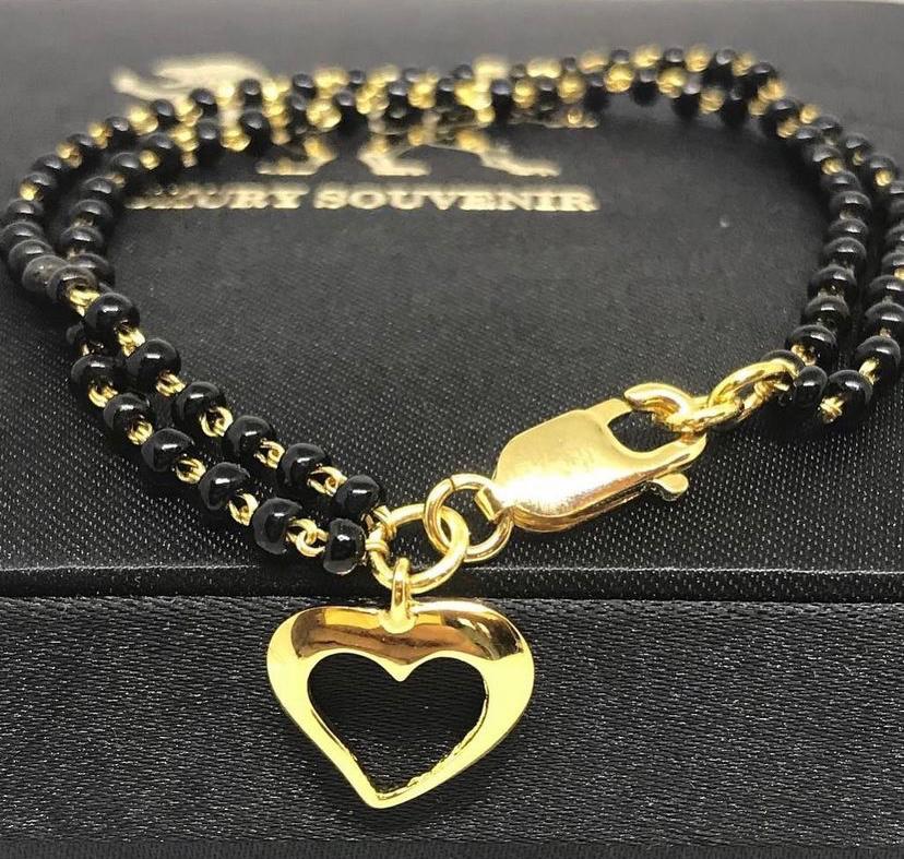 Heart Tag Nazaria Hand Mangalsutra Jewel 925 Silver 24Kt Gold Plated