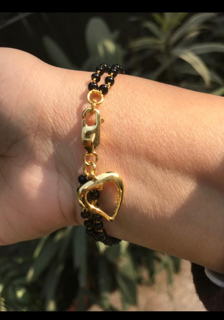 Heart Tag Nazaria Hand Mangalsutra Jewel 925 Silver 24Kt Gold Plated