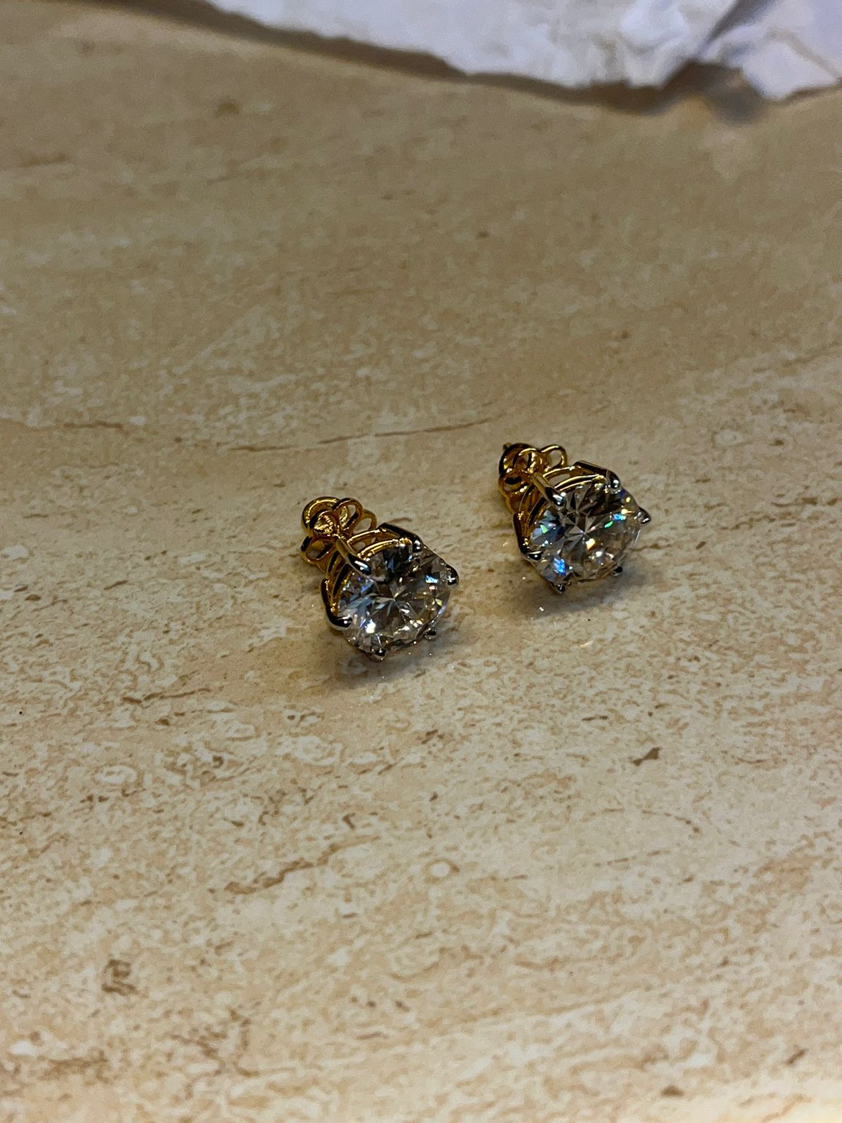 5 Carat Each Ear Pair of  Certified Moissanite Solitaire Earings in 18Kt Hallmarked Gold