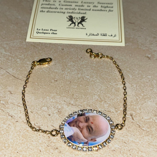 Guru Ji Bracelet Silver 925 24Kt Gold Plated Swarovski Diamonds
