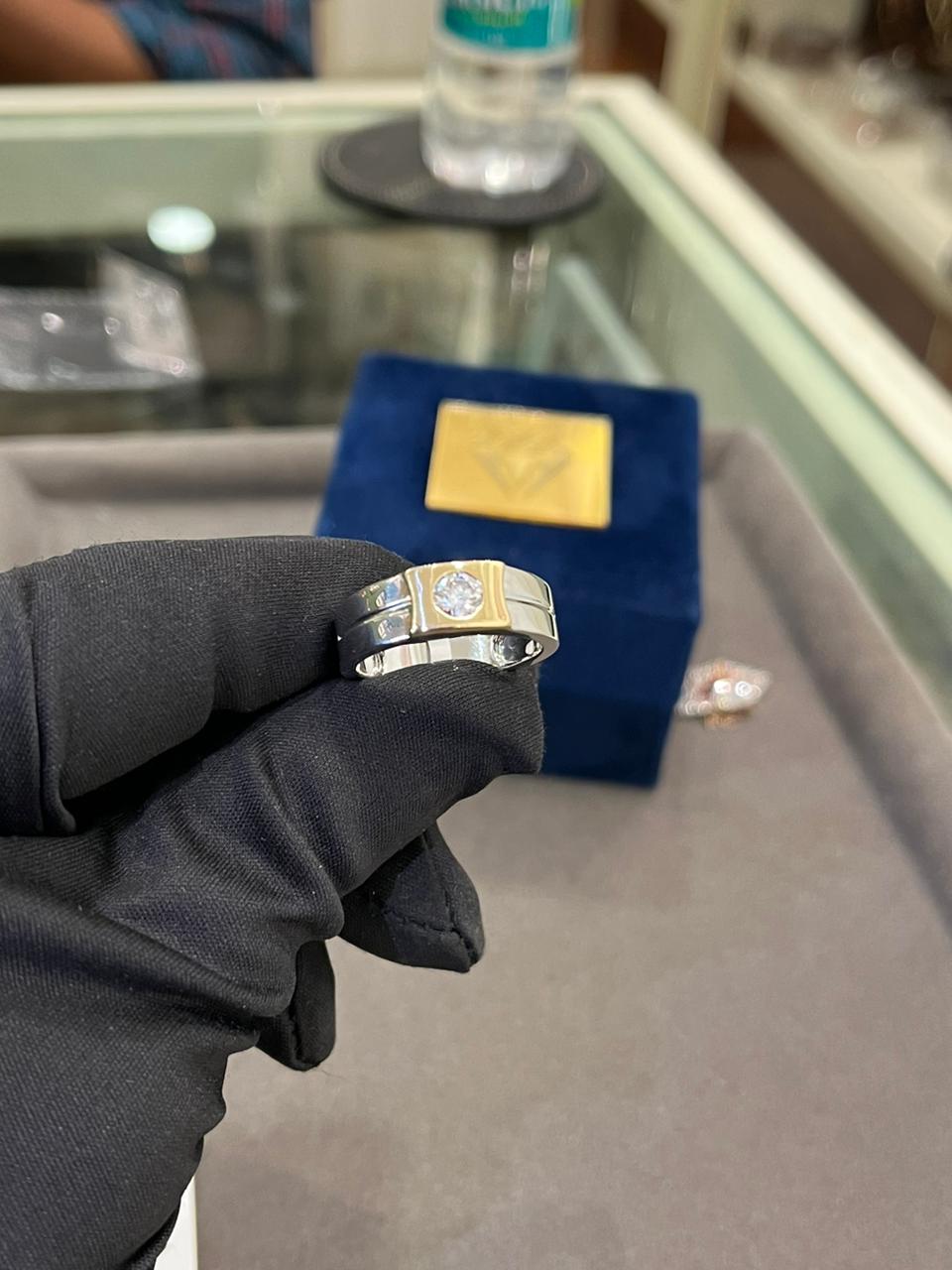 50 Cent Round MEN Solitaire Ring LAB GROWN DIAMOND for MEN Classic Style- 14Kt Hallmarked Gold & Certified IGI Lab Grown Diamond
