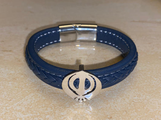 KHANDA PURE SILVER 925 On Blue German Thick Cord