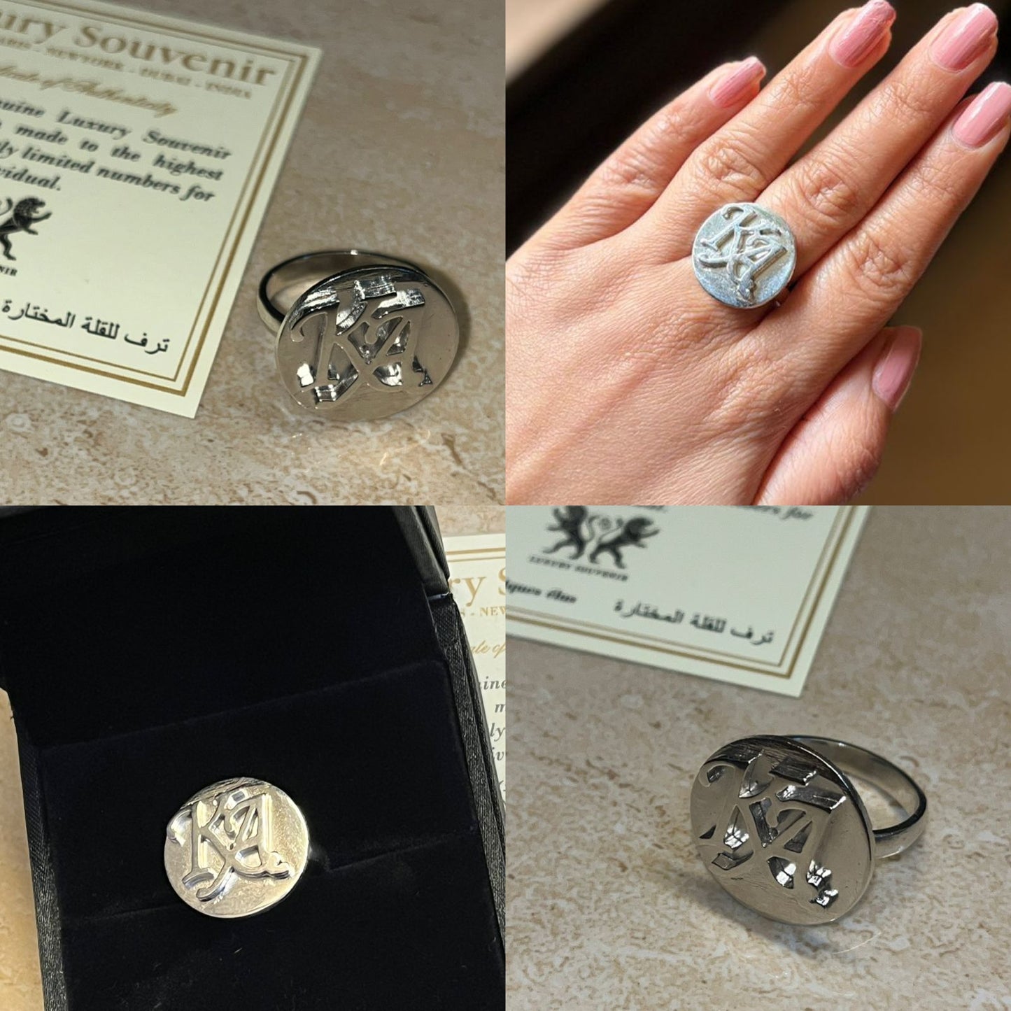 Monogrammed Ring Unisex in 925 Silver