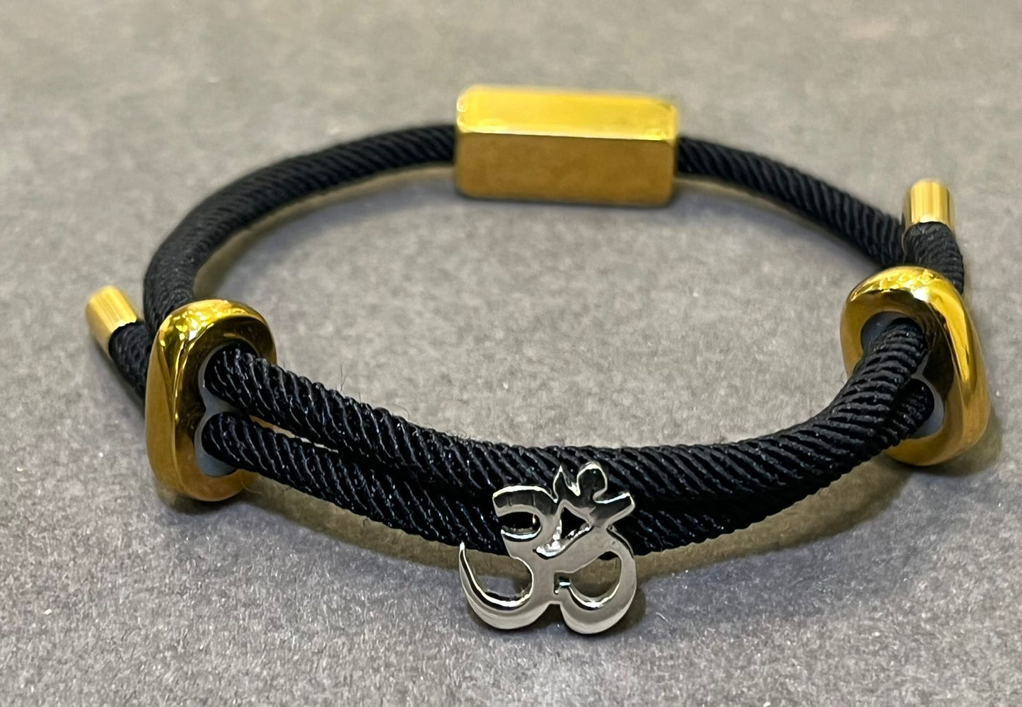 OM- Classic Black Italian Rope Jewel in 24Kt Gold Plated
