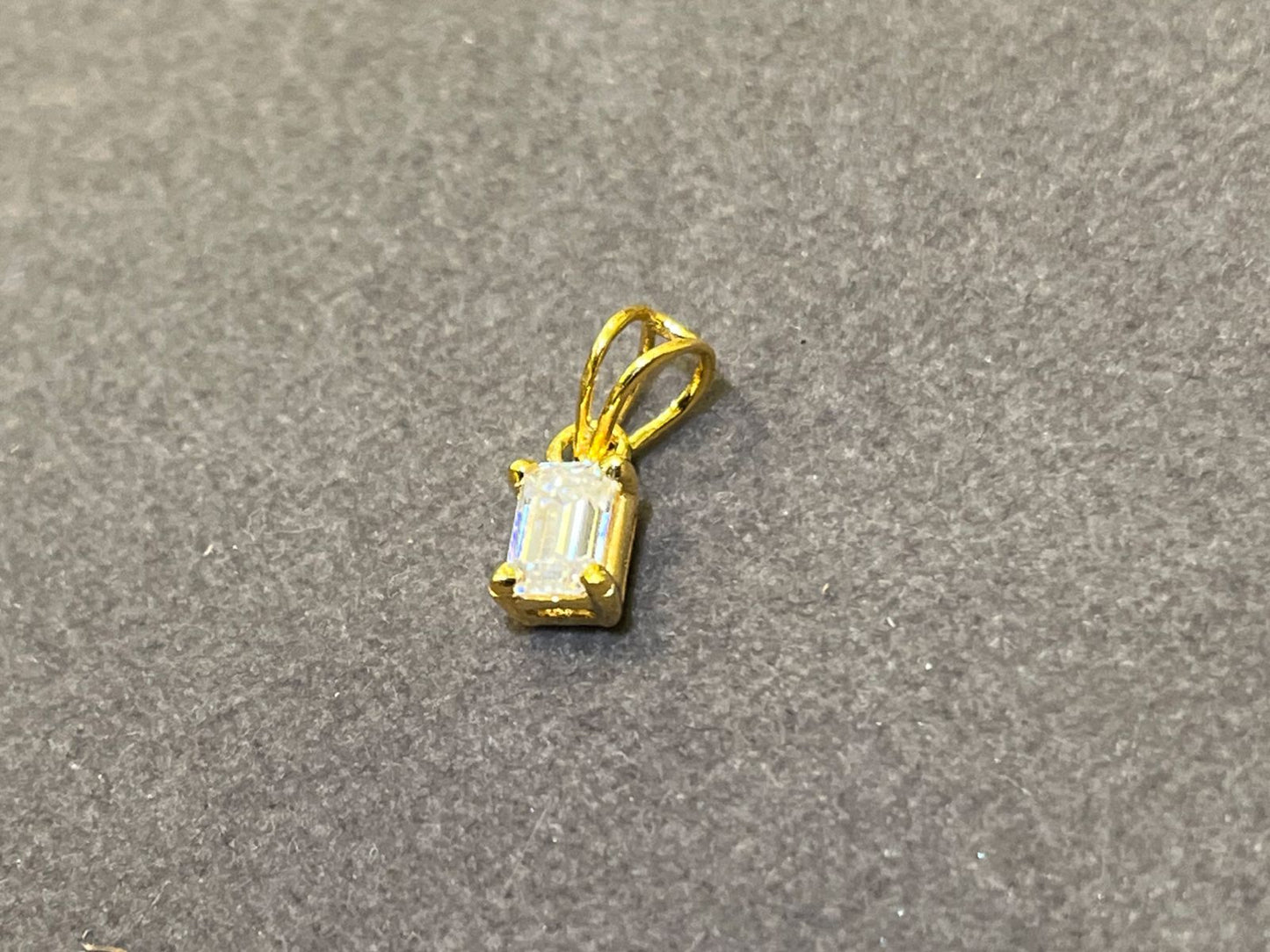 Emerald Moissanite Diamond Pendant  - 50 Cent Set in 14Kt Hallmarked Gold