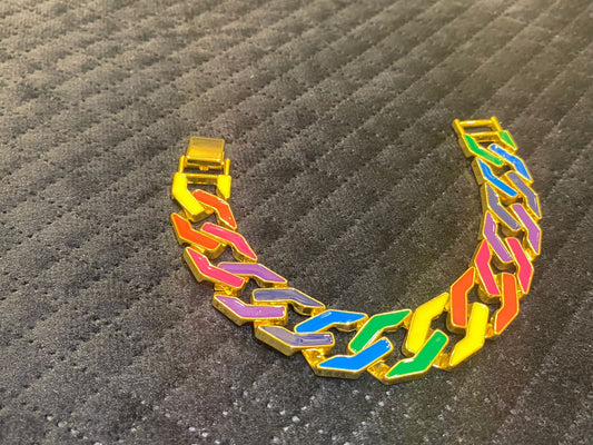 Multi Color Cuban Bracelet, Limited Edition. Handcrafted in L.A.