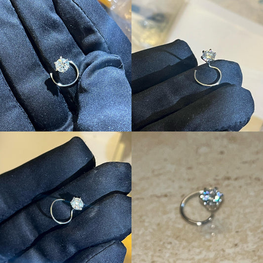 NOSEPIN 50 Cent Lab Grown Diamond in 14Kt White Gold