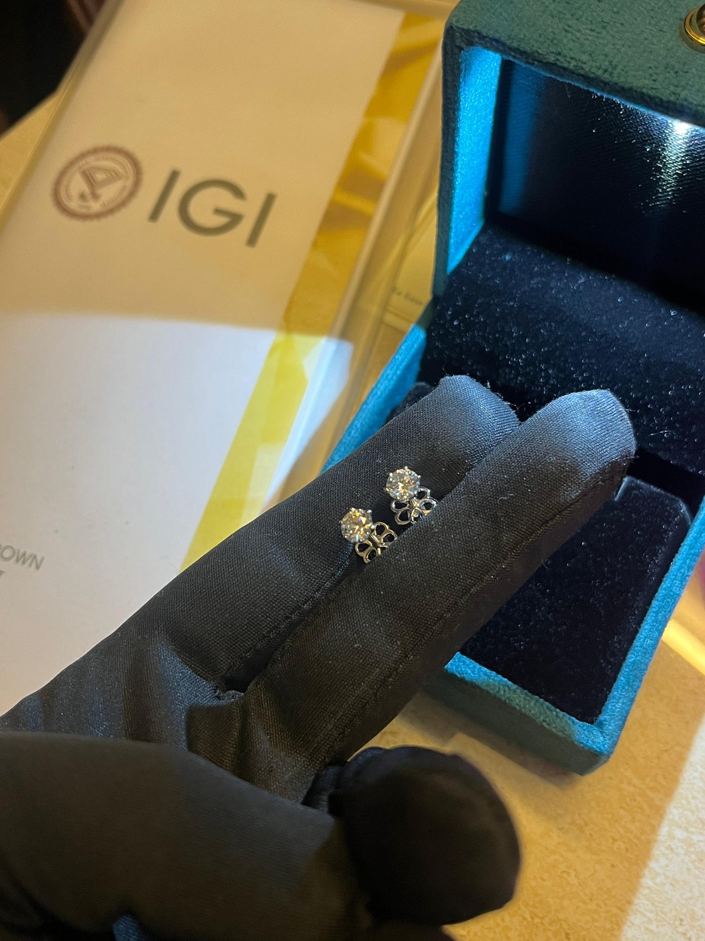 50 CENT EACH EAR LAB GROWN DIAMOND EARINGS STUDS IN 14KT GOLD BASE