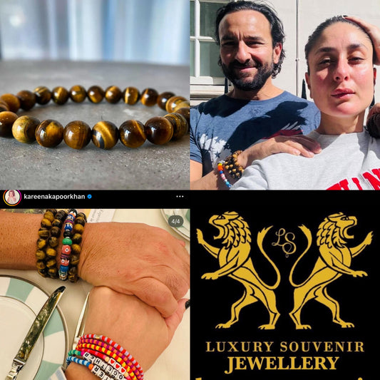 TIGER STONE BEAD BRACELET SAIF ALI KHAN INSPIRED BRACELET
