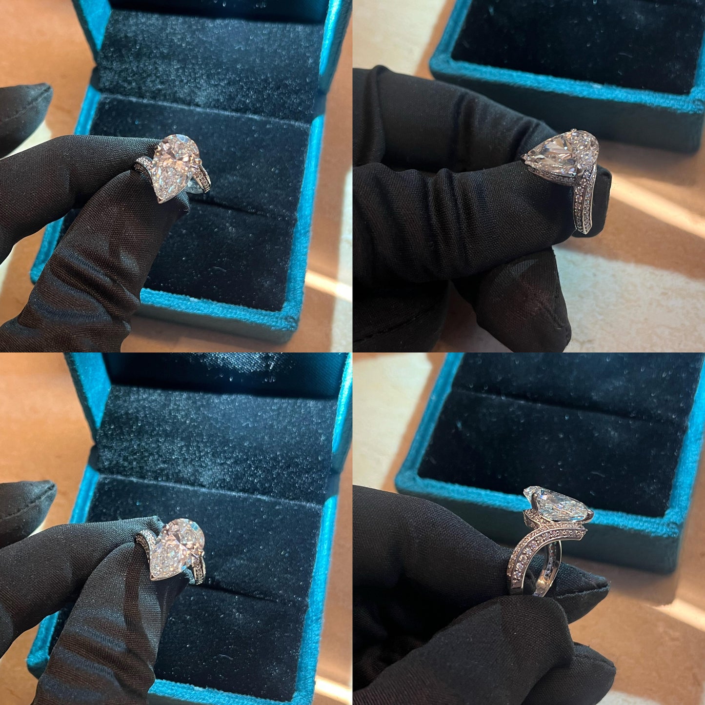 5 CARAT PEAR LAB GROWN DIAMOND RING IN 18KT GOLD