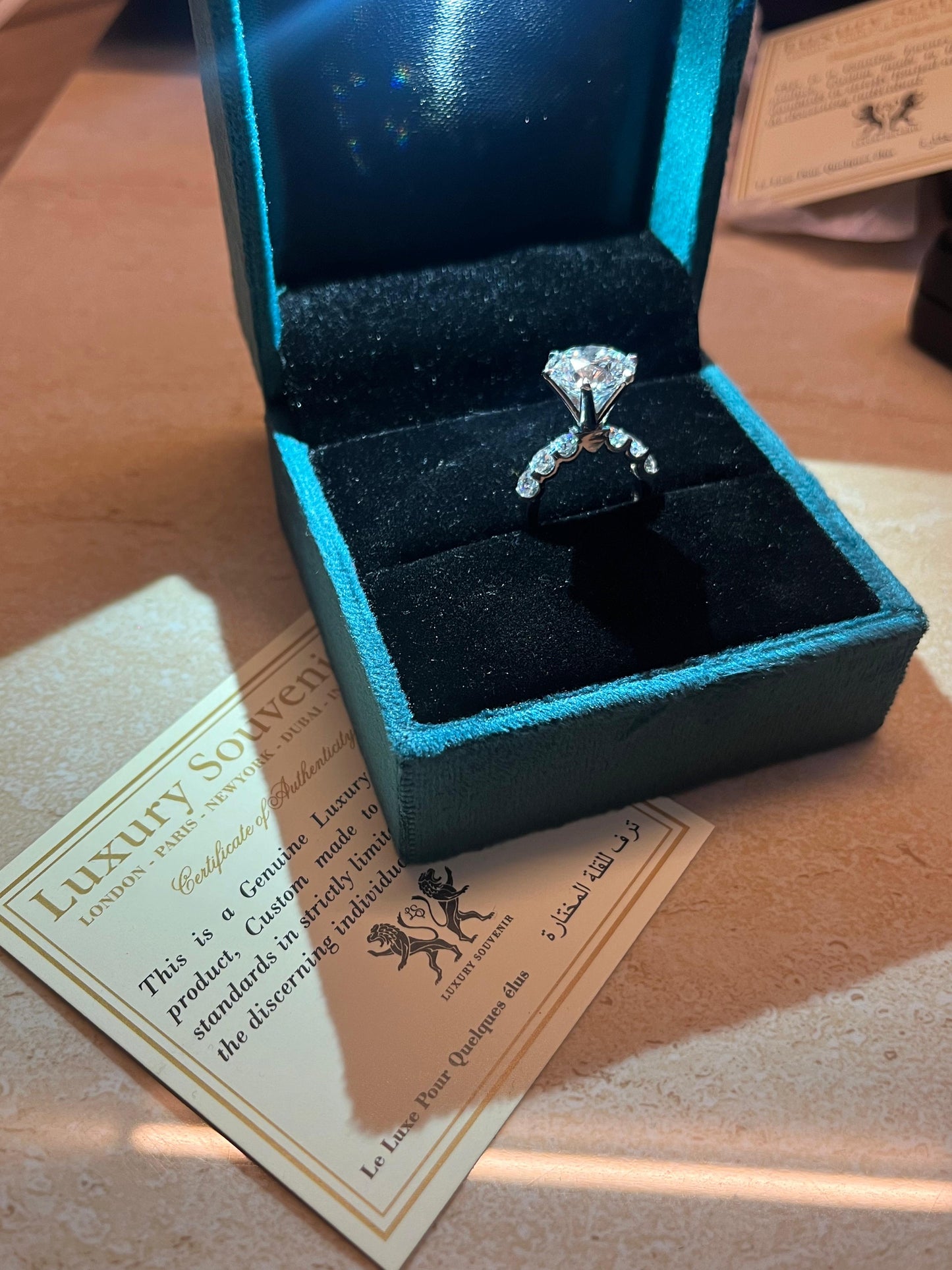 6 Carat Lab Grown Round Diamond Ring in 18Kt White Gold Base