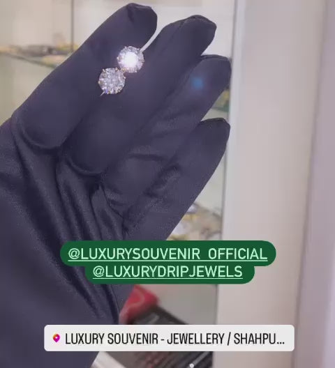 3 Carat Each Ear Pair of Certified Moissanite Solitaire Earings in 18Kt Hallmarked Gold