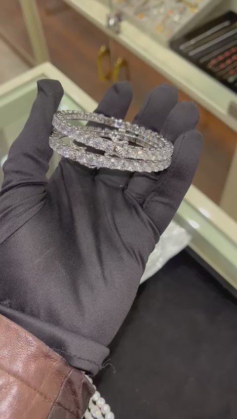 Single Line Bangle 15 Pointer 15 Cent Each Diamond OPENABLE Bangle CZ Diamond TOP QUALITY