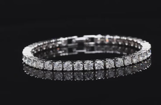 10 Cent Moissanite Diamond Tennis Bracelet Pure Silver White Gold Plated