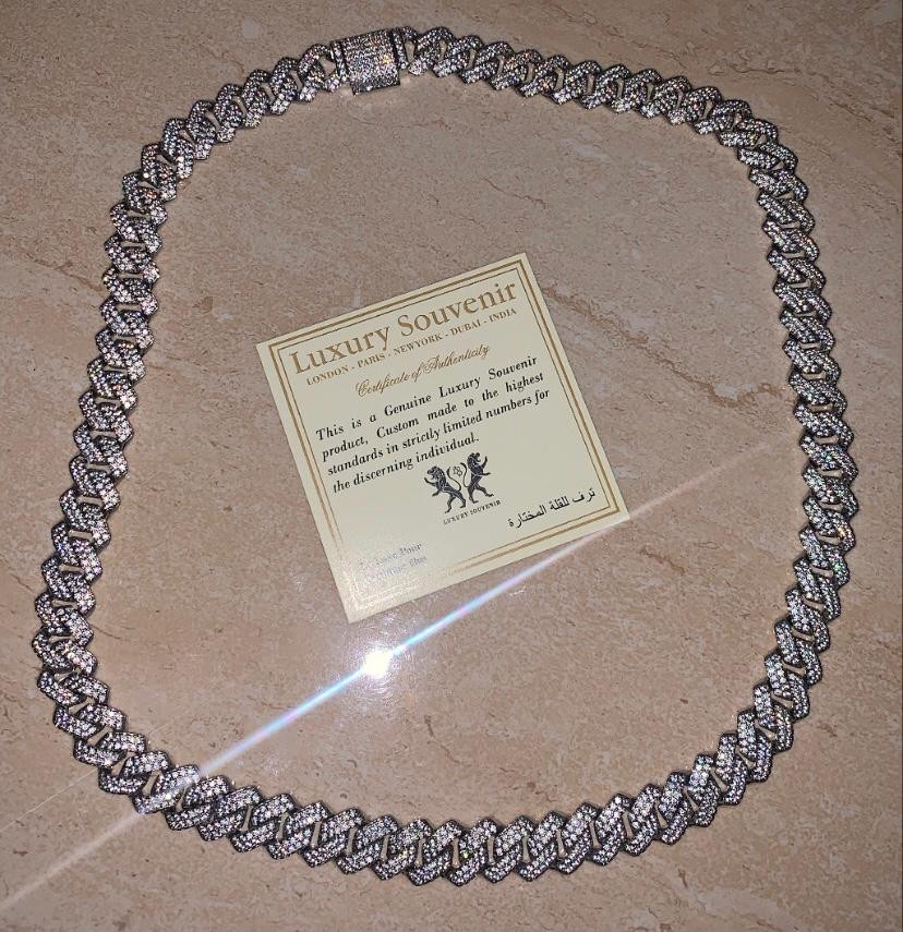 Cuban Diamond Chain ICED OUT , Worn by Celebrities like KING, SIDHU MOOSEWALA, GURU RANDHAWA,FAIZALPURIA & more..